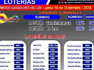 07- 11 /2023 RESULATADOS LOTERIAS MES DE NOVIEMBRE  / COLOMBIA/