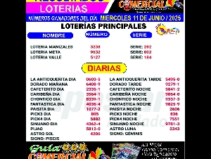 RESULATADOD DE LAS LOTERIAS MIERCOLES 11