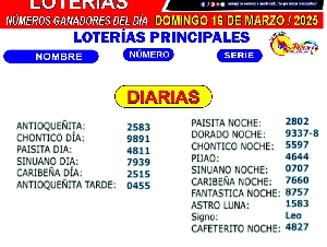 RESULTADOS DE LAS LOTERIAS DE COL / CLICK  AQUI...
