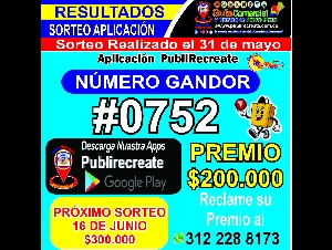 SORTEO APLICACIÓN  PREMIO GRATIS $200.000