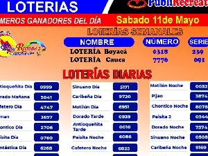 07- 11 /2023 RESULATADOS LOTERIAS MES DE NOVIEMBRE  / COLOMBIA/