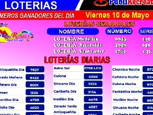 07- 11 /2023 RESULATADOS LOTERIAS MES DE NOVIEMBRE  / COLOMBIA/